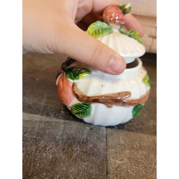 Omnibus japan ceramic white Apple container branch - Picture 5 of 8